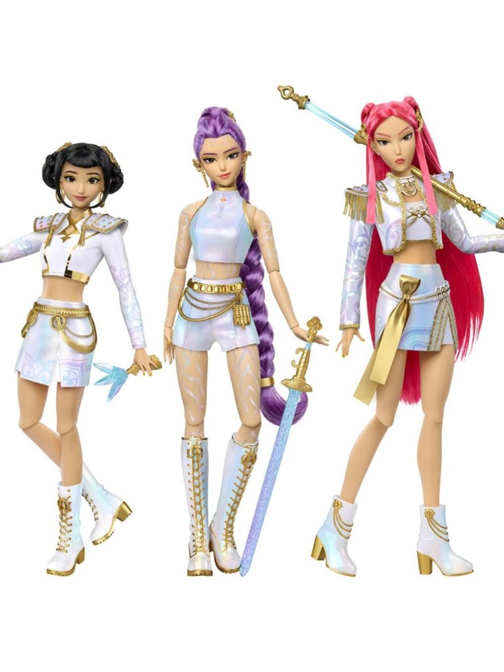 Mattel Creations HUNTR/X KPop Demon Hunters Rumi Mira Zoey 3-Doll Set 11in